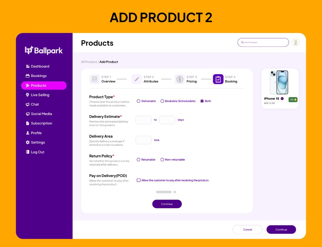 Add product u00b7 Step 2